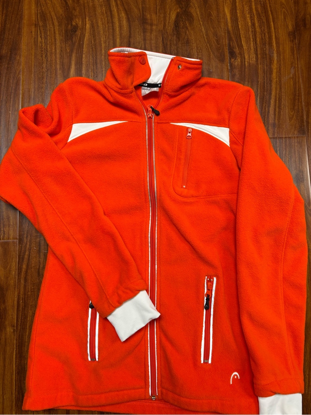 Head Orange Fleece Utility Jacket with White Accents